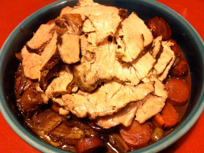 roast pork sirloin with red&nbsp;wine