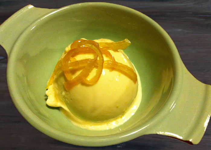 lemon ice cream + candied lemon&nbsp;peel