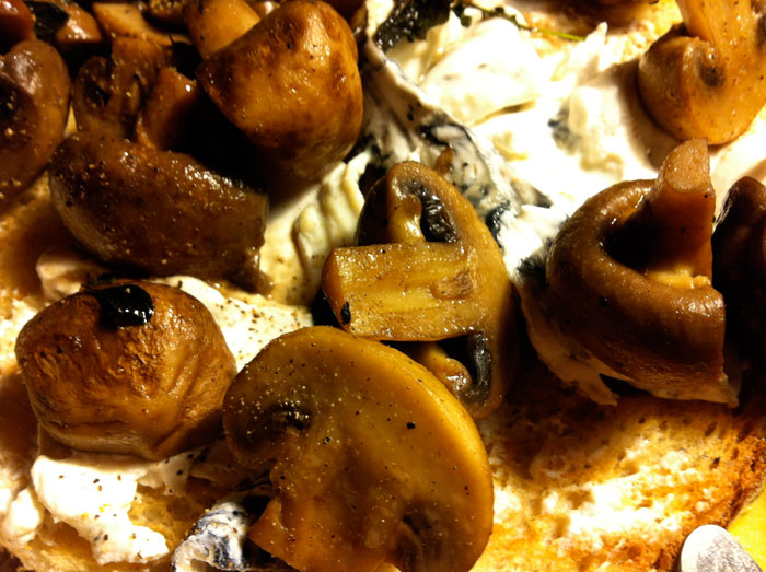 mushrooms and goat cheese on&nbsp;toast