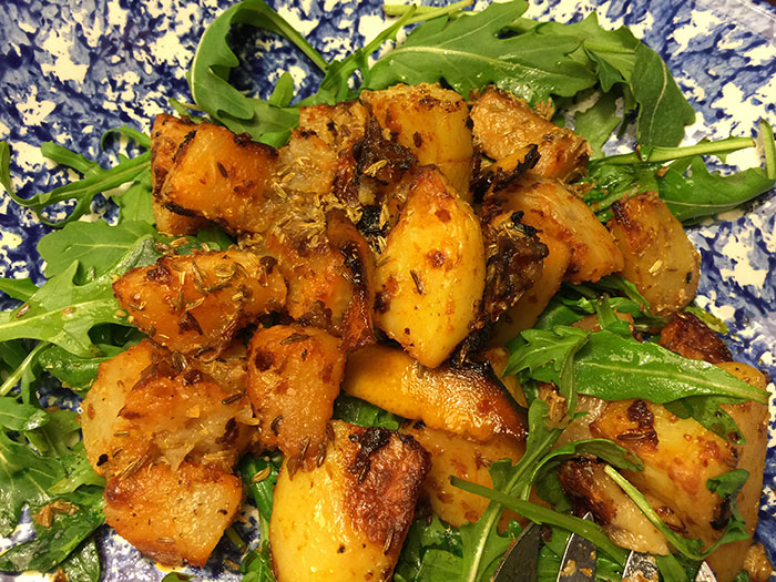 roasted turnip, potato and garlic&nbsp;salad