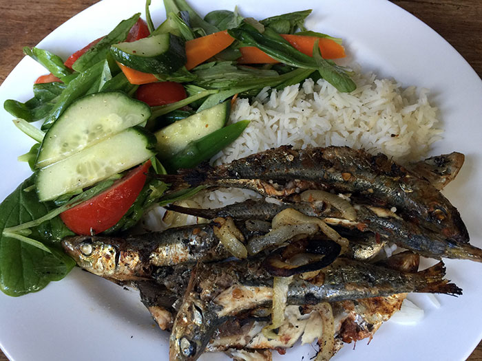 grilled sardines