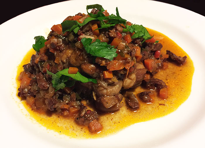 chicken in a chorizo and red wine&nbsp;sauce