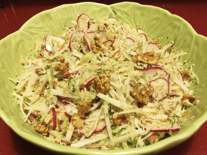 kohlrabi, quinoa, radish and apple&nbsp;salad