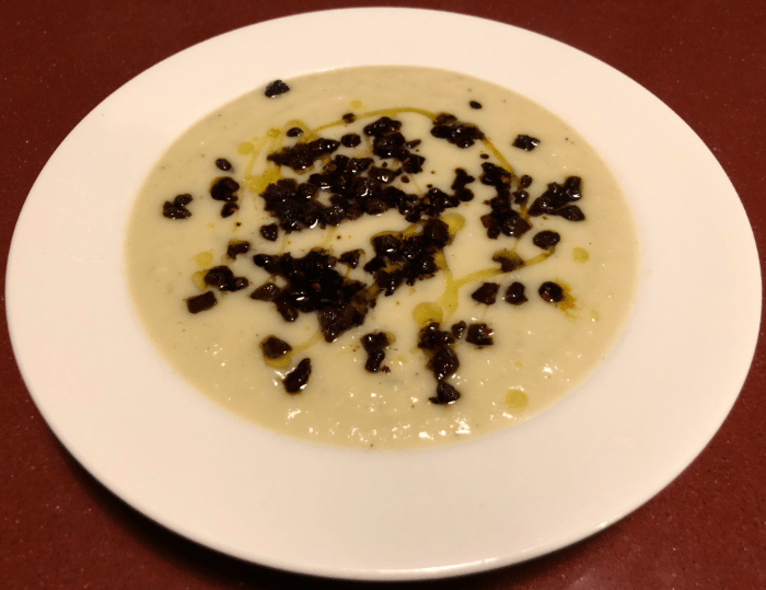 celeriac soup with&nbsp;chorizo