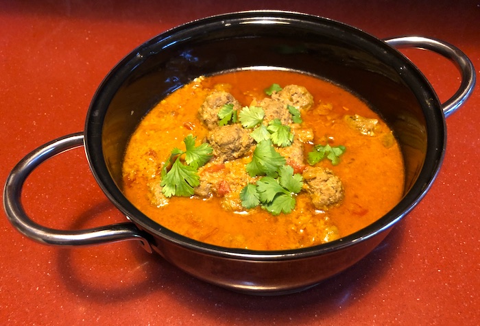 beef kofta curry + fried&nbsp;eggplant