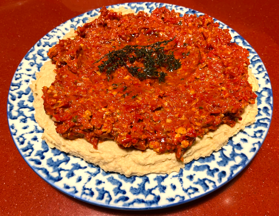 muhammara with butter bean&nbsp;mash