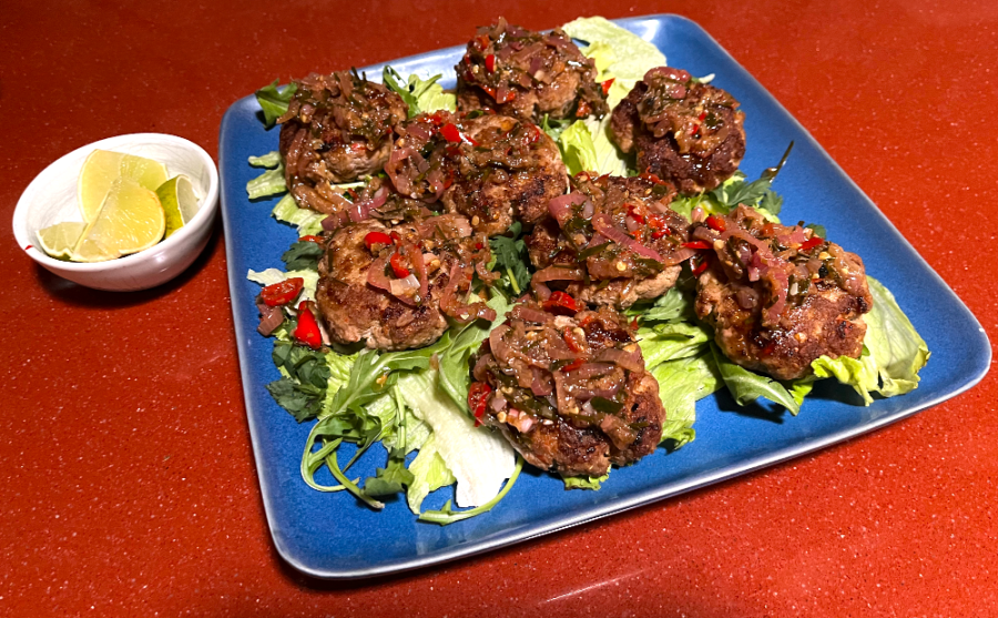 pork patties with&nbsp;sambal