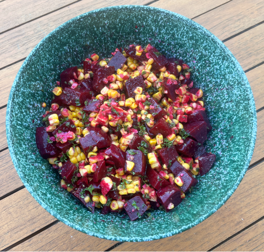 sweet corn and beetroot&nbsp;salad